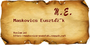 Maskovics Euszták névjegykártya